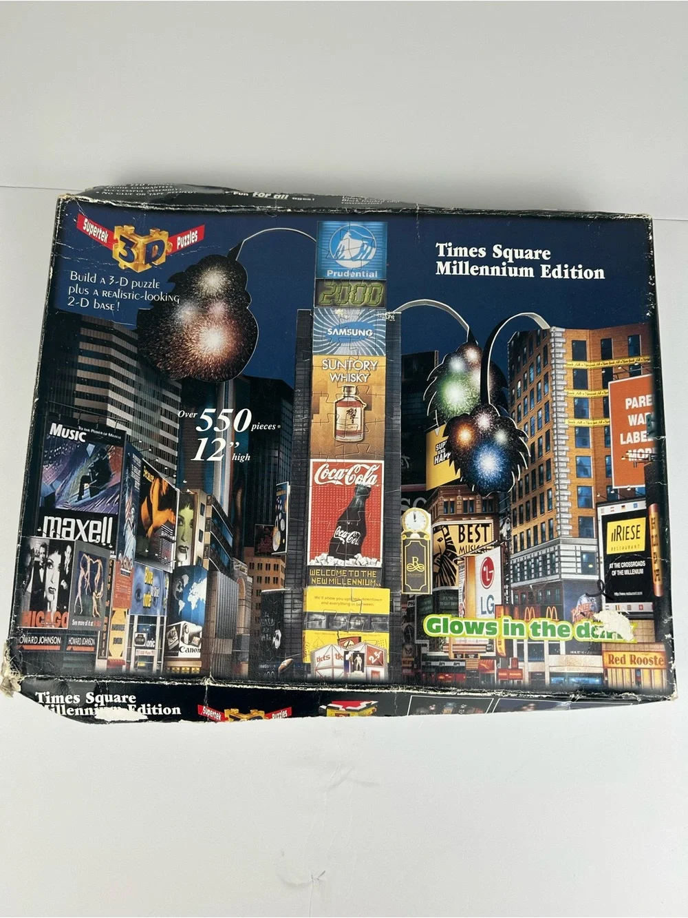 Supertek 3D Times Square Millennium Edition Puzzle 550+ Pc Glow Dark 1999